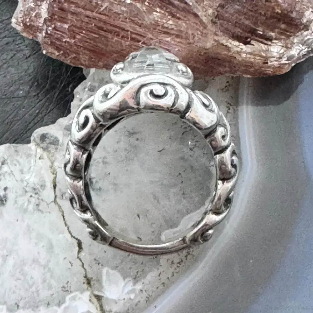 Carolyn Pollack Sterling Oval Moonstone/Clear Quartz Doublet Ring Sz 5 For Women